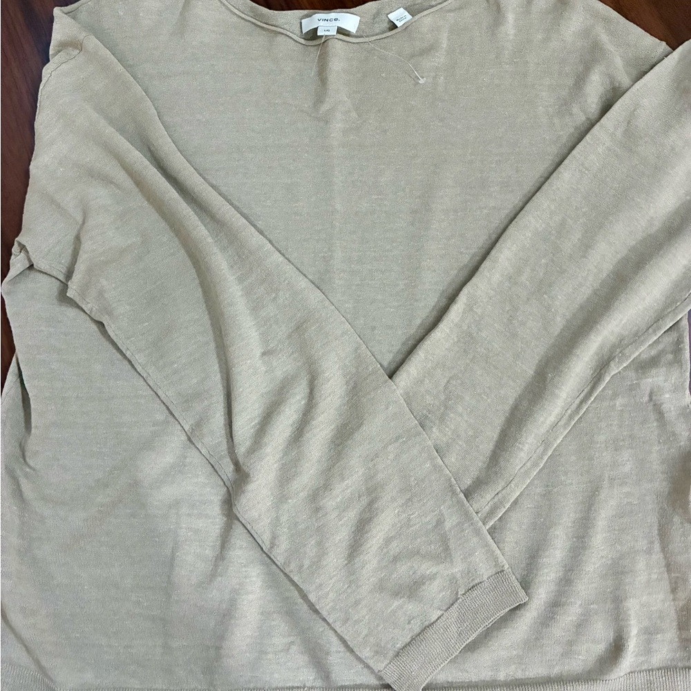 Vince Light Tan Knit Top. NEW.  L